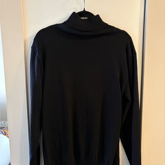 Men's Black Turtleneck Sweater - Picture 2 of 2